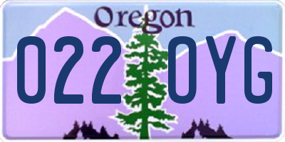 OR license plate 022OYG