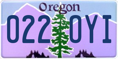 OR license plate 022OYI