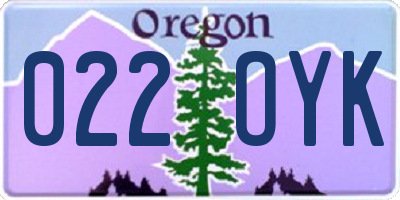 OR license plate 022OYK