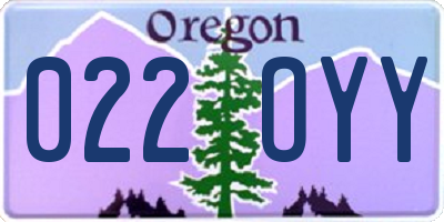 OR license plate 022OYY