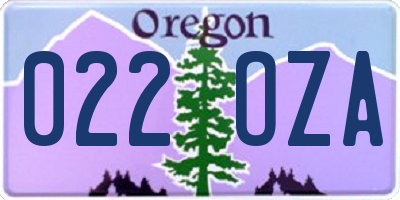 OR license plate 022OZA