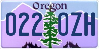 OR license plate 022OZH