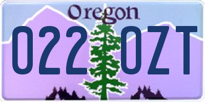 OR license plate 022OZT