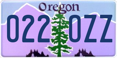 OR license plate 022OZZ