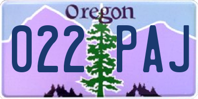 OR license plate 022PAJ