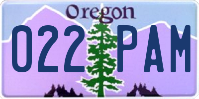 OR license plate 022PAM