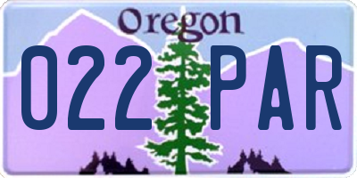 OR license plate 022PAR