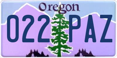 OR license plate 022PAZ