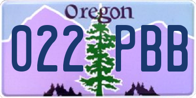 OR license plate 022PBB