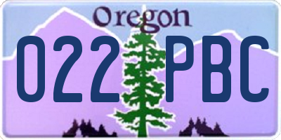OR license plate 022PBC
