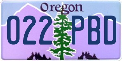 OR license plate 022PBD