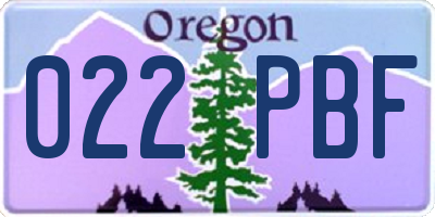 OR license plate 022PBF