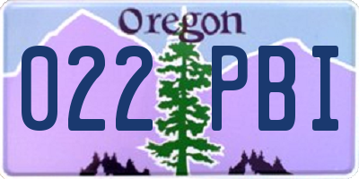 OR license plate 022PBI