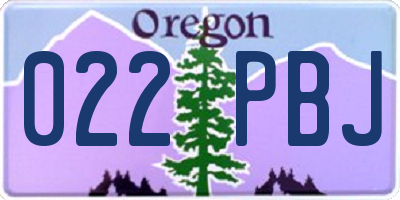 OR license plate 022PBJ
