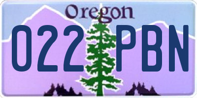 OR license plate 022PBN