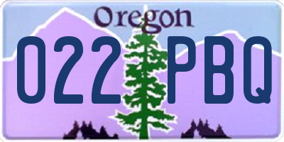 OR license plate 022PBQ