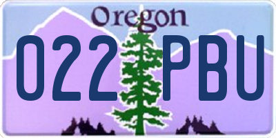 OR license plate 022PBU