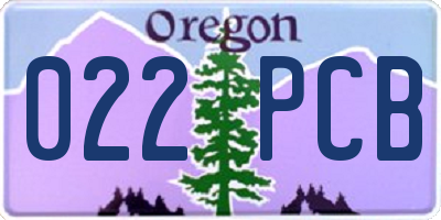 OR license plate 022PCB