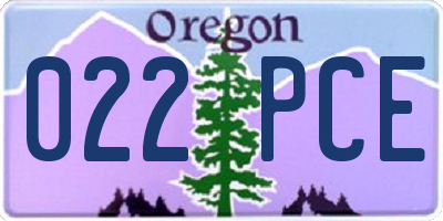 OR license plate 022PCE