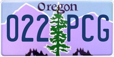 OR license plate 022PCG