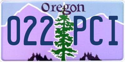 OR license plate 022PCI