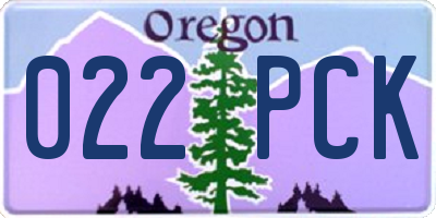OR license plate 022PCK