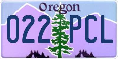 OR license plate 022PCL