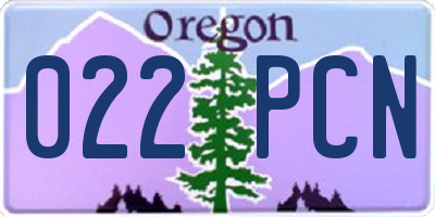 OR license plate 022PCN