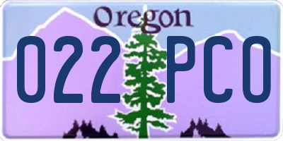 OR license plate 022PCO