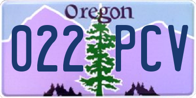 OR license plate 022PCV