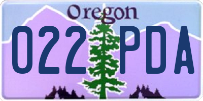 OR license plate 022PDA
