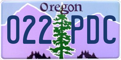 OR license plate 022PDC