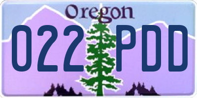 OR license plate 022PDD