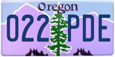 OR license plate 022PDE