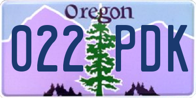 OR license plate 022PDK