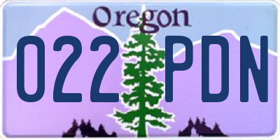 OR license plate 022PDN