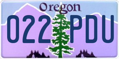OR license plate 022PDU