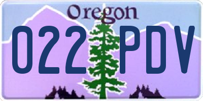 OR license plate 022PDV