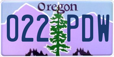 OR license plate 022PDW