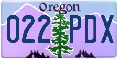 OR license plate 022PDX