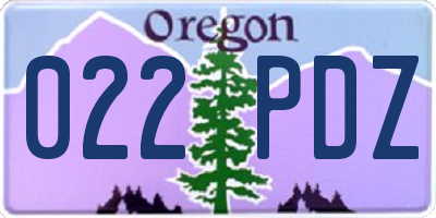 OR license plate 022PDZ