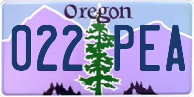 OR license plate 022PEA