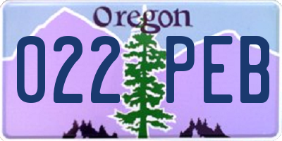 OR license plate 022PEB