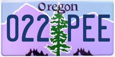 OR license plate 022PEE