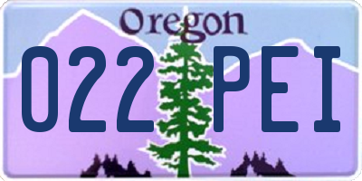 OR license plate 022PEI