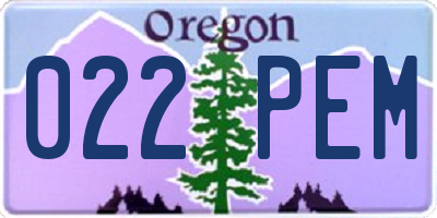 OR license plate 022PEM