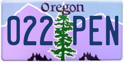 OR license plate 022PEN
