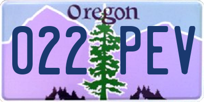 OR license plate 022PEV