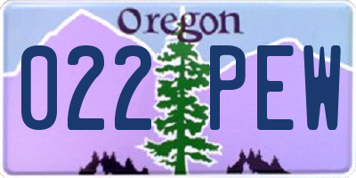 OR license plate 022PEW