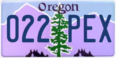 OR license plate 022PEX
